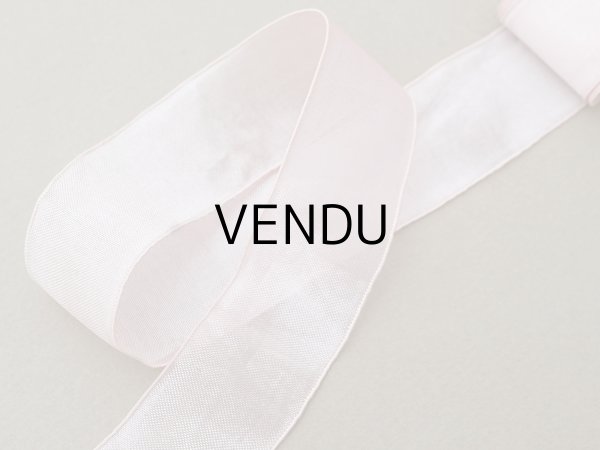 画像3: アンティーク オーガンジーのリボン ピンク 10m  (3)