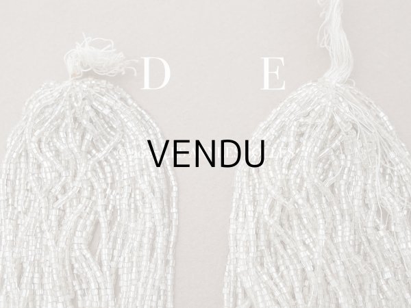 画像9: アンティーク シードビーズ クリア＆ホワイトシルバー ガラス製 35〜59g 1cm=7粒 (9)