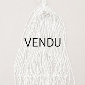 画像: アンティーク シードビーズ クリア&ホワイトシルバー ガラス製 35〜59g 1cm=7粒