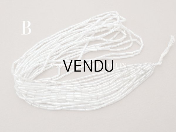 画像6: アンティーク 磨りガラス＆シルバー ガラスビーズ 7×2mm (6)