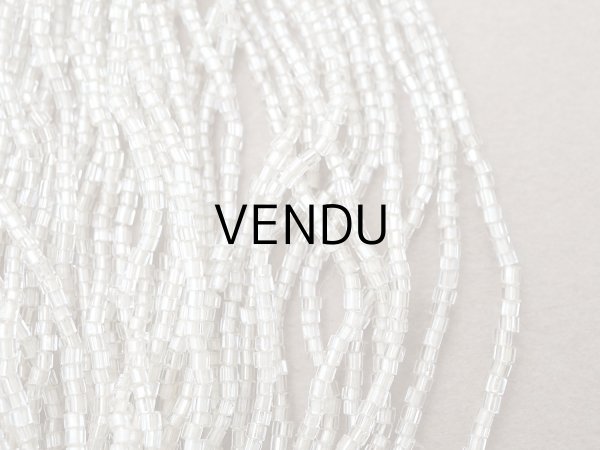 画像2: アンティーク シードビーズ クリア＆ホワイトシルバー ガラス製 35〜59g 1cm=7粒 (2)