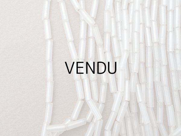 画像3: アンティーク 磨りガラス＆シルバー ガラスビーズ 7×2mm (3)