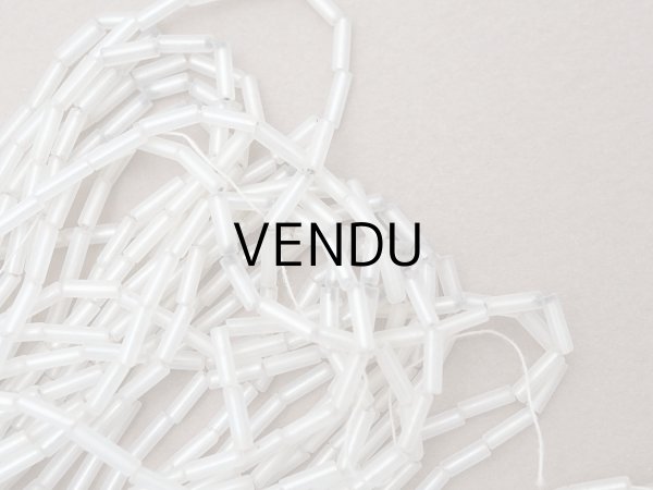 画像9: アンティーク 磨りガラス＆シルバー ガラスビーズ 7×2mm (9)