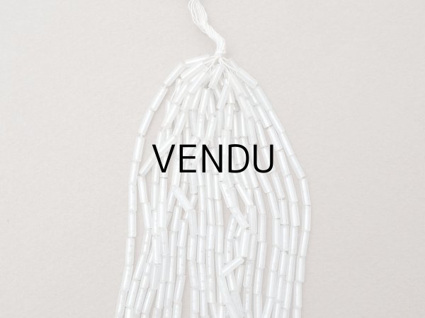 画像2: アンティーク 磨りガラス＆シルバー ガラスビーズ 7×2mm (2)