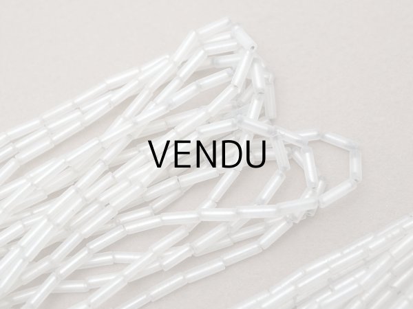 画像5: アンティーク 磨りガラス＆シルバー ガラスビーズ 7×2mm (5)