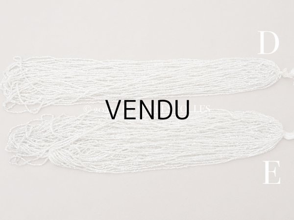 画像8: アンティーク シードビーズ クリア＆ホワイトシルバー ガラス製 35〜59g 1cm=7粒 (8)