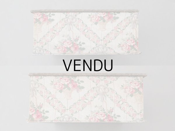 画像5: アンティーク ローズパニエ 大きなカルトナージュボックス 36×22.5×9.1cm (5)