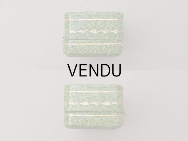 画像5: アンティーク リボン＆リーフのガーランド ジュエリーボックス グリーン (5)