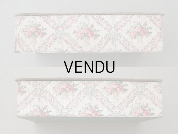 画像4: アンティーク ローズパニエ 大きなカルトナージュボックス 36×22.5×9.1cm (4)