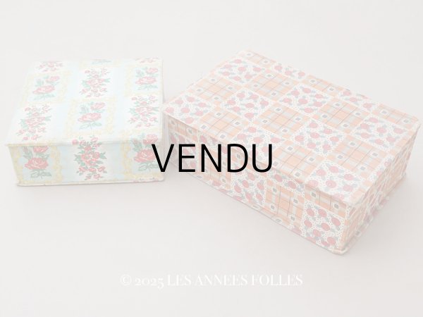 画像1: ＊蚤の市セット＊アンティーク  カルトナージュボックス 2点セット (1)