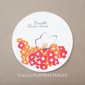 画像: アンティーク 蝶々&紫陽花 パウダーボックスのラベル NOUVELLE POUDRE SIMON - CREME SIMON -