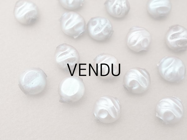 画像5: アンティーク サフィレット色 スフレビーズ 9mm 約30ピースのセット 吹きガラス製ビーズ  (5)