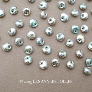 画像: アンティーク ゼラチン製 スフレ スパンコール 60ピースのセット 約5mm ブルー・グリーン ラウンド型