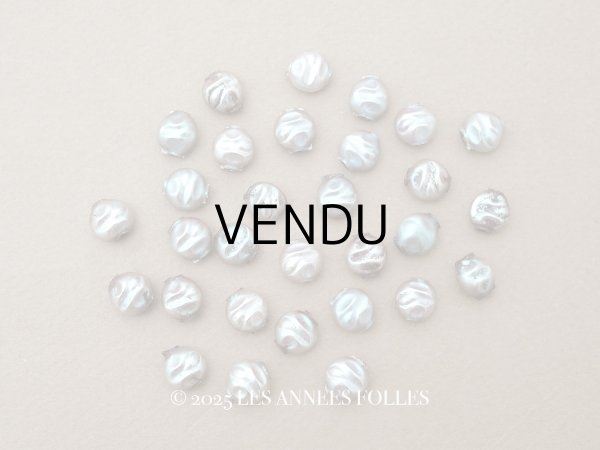 画像1: アンティーク サフィレット色 スフレビーズ 9mm 約30ピースのセット 吹きガラス製ビーズ  (1)