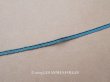 画像1: 未使用 アンティーク 極細3mm シルク製 リボン ストライプ ブルー＆ブラック  (1)