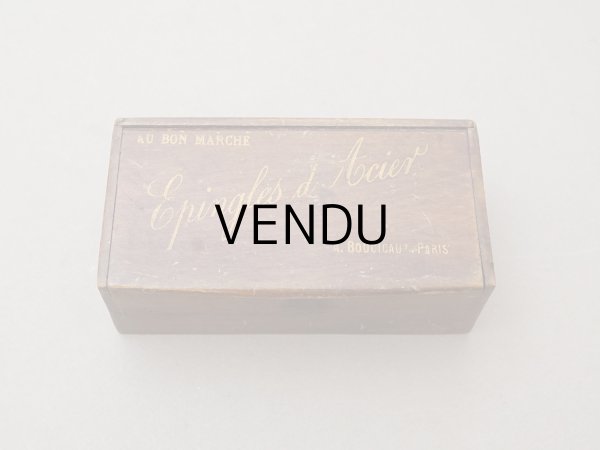 画像2: アンティーク ボンマルシェのエパングルケース 木箱 - AU BON MARCHE - (2)