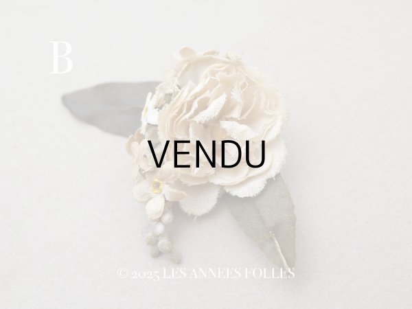 画像4: アンティーク 小さな布花 薔薇＆勿忘草 ドール用 (4)