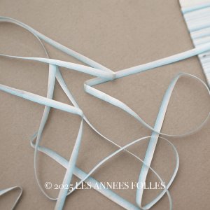画像: アンティーク リボン刺繍 & ロココトリム用 シルク製 リボン ブルーのグラデーション 3mm幅