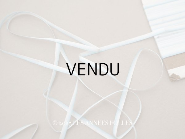 画像1: アンティーク  リボン刺繍 & ロココトリム用 シルク製 リボン ブルーのグラデーション 3mm幅  (1)