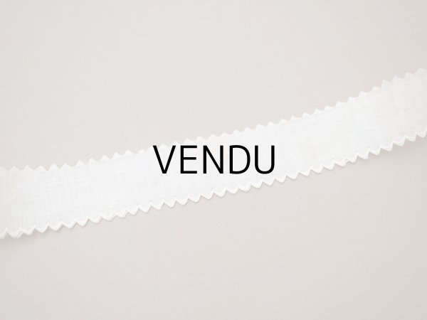 画像3: アンティーク スカラップレース 刺繍入り 3cm幅 コットンオーガンジー (3)