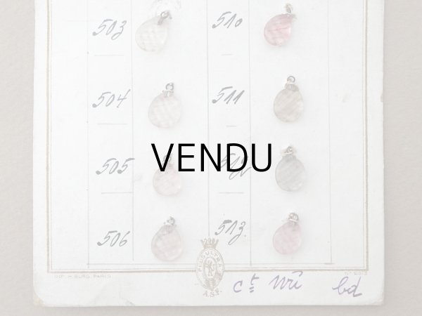 画像5: アンティーク  サンプラー ドロップ型 カット入り ガラスビーズ - A.S.F. - (5)