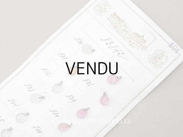 画像1: アンティーク  サンプラー ドロップ型 カット入り ガラスビーズ - A.S.F. - (1)