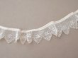 画像4: アンティーク プリーツレース 花模様 オフホワイト 75cm (4)