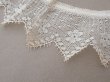 画像7: アンティーク プリーツレース 花模様 オフホワイト 75cm (7)