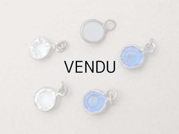 画像2: 19世紀末 アンティーク ラインストーン 5ピースのセット 8mm  (2)