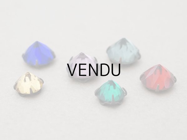 画像3: 19世紀末 アンティーク グラスストーン 6ピースのセット ラインストーン (3)