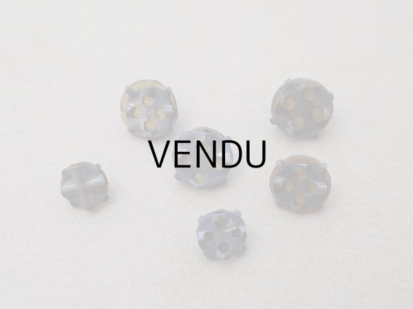 画像5: 19世紀末 アンティーク グラスストーン 6ピースのセット ラインストーン (5)