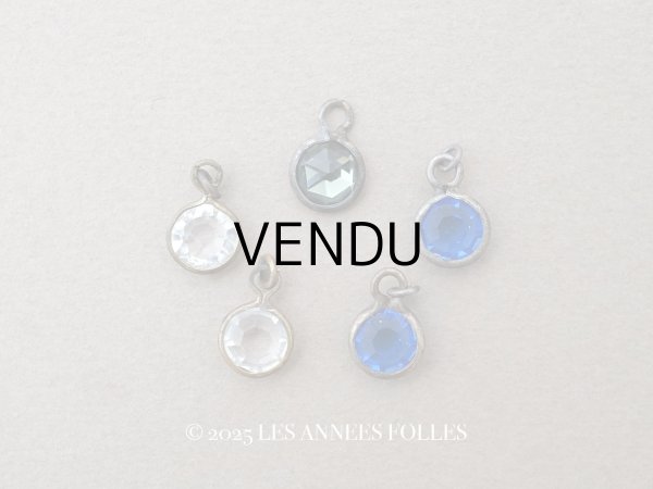 画像1: 19世紀末 アンティーク ラインストーン 5ピースのセット 8mm  (1)