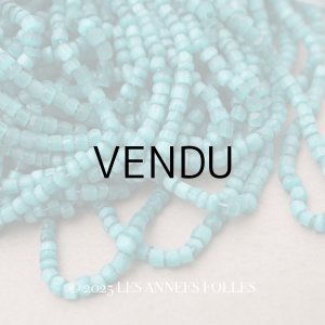 画像: アンティーク ガラス製 サティネビーズ ターコイズグリーン 98g 1cm=6粒 