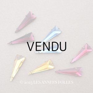 画像: 19世紀末 アンティーク グラスストーン 8ピースのセット ラインストーン