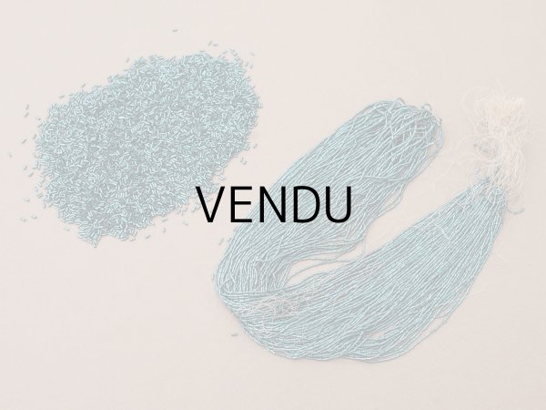 画像2: アンティーク ガラスビーズ ターコイズグリーン 1×3mm  (2)