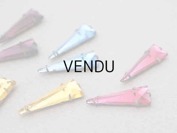 画像3: 19世紀末 アンティーク グラスストーン 8ピースのセット ラインストーン (3)