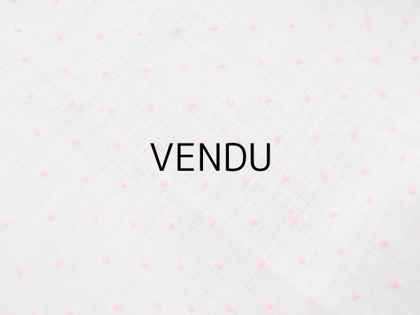 画像2: アンティーク ピンクの小さなドット刺繍入り コットンオーガンジー 105×110cm ファブリック 生地 (2)