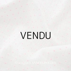 画像: アンティーク ピンクの小さなドット刺繍入り コットンオーガンジー 105×110cm ファブリック 生地