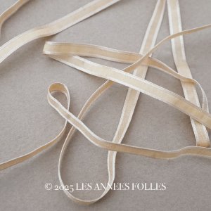 画像: アンティーク 極細 シルクリボン ベージュ 4mm幅