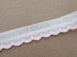 画像4: アンティーク スカラップトリム ドット刺繍入り ベビーピンク&ホワイト 1.3cm幅  (4)