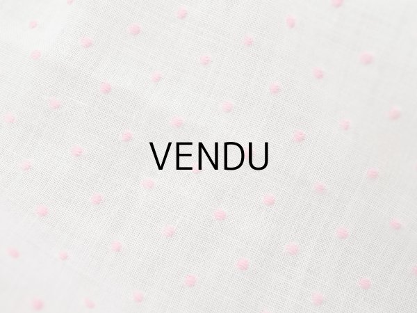 画像3: アンティーク ピンクの小さなドット刺繍入り コットンオーガンジー 105×110cm ファブリック 生地 (3)