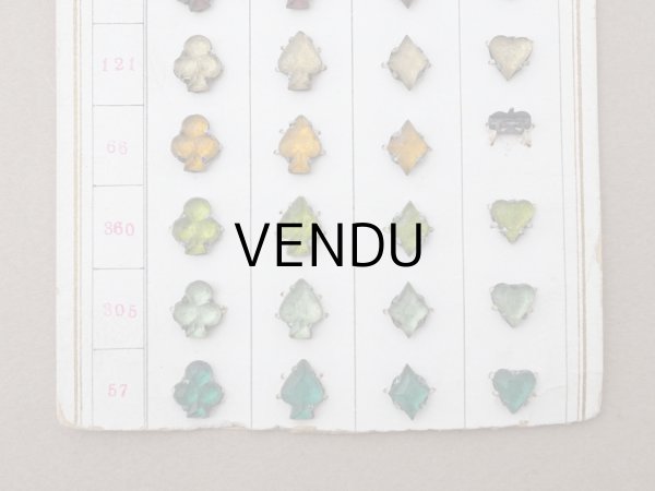 画像5: 19世紀末 アンティーク  サンプラー トランプモチーフ ガラスビーズ - AS & JHJS - (5)