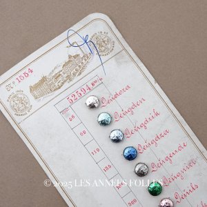 画像: 19世紀末 アンティーク  サンプラー メタリック グラスストーン - AS & JHJS -