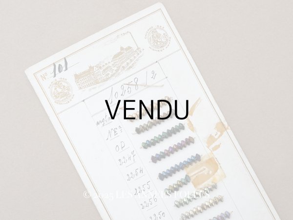 画像1: 19世紀末 アンティーク  サンプラー ガラスビーズ - AS & JHJS - (1)