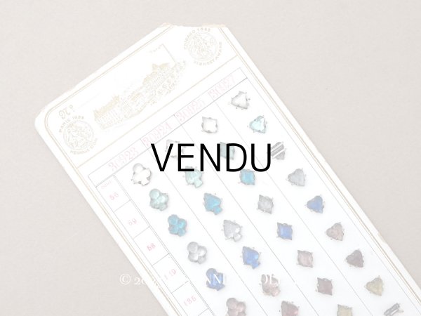 画像1: 19世紀末 アンティーク  サンプラー トランプモチーフ ガラスビーズ - AS & JHJS - (1)