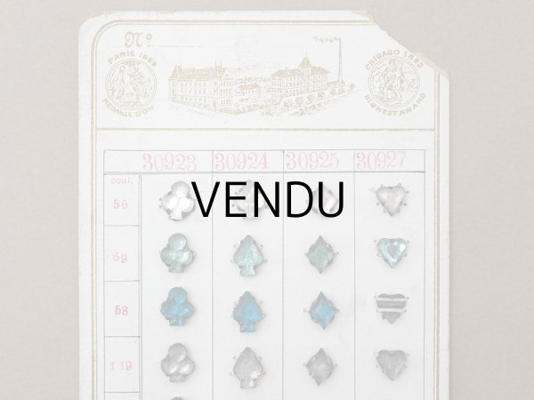 画像3: 19世紀末 アンティーク  サンプラー トランプモチーフ ガラスビーズ - AS & JHJS - (3)