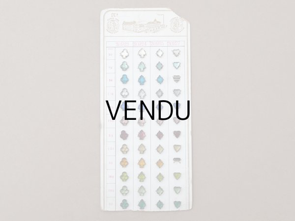 画像2: 19世紀末 アンティーク  サンプラー トランプモチーフ ガラスビーズ - AS & JHJS - (2)