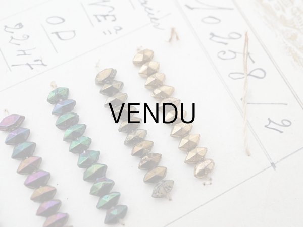 画像6: 19世紀末 アンティーク  サンプラー ガラスビーズ - AS & JHJS - (6)