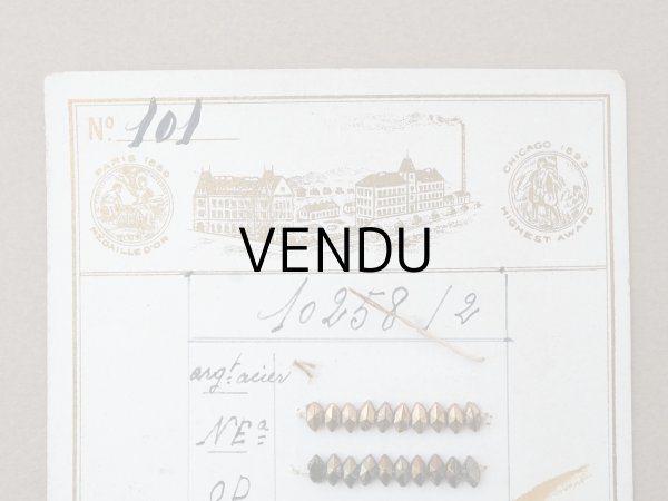 画像2: 19世紀末 アンティーク  サンプラー ガラスビーズ - AS & JHJS - (2)