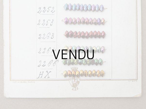 画像5: 19世紀末 アンティーク  サンプラー ガラスビーズ - AS & JHJS - (5)